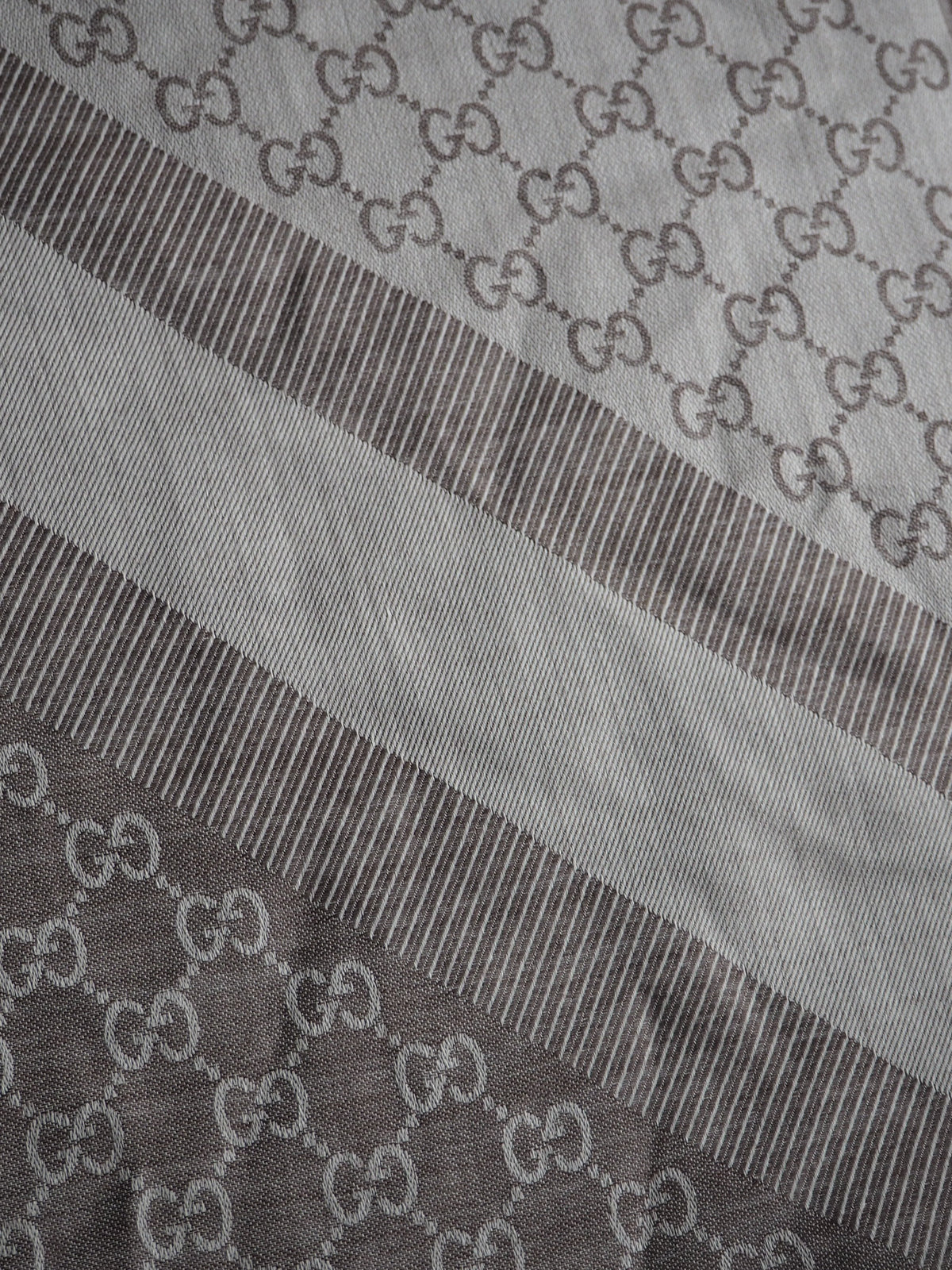 GUCCI GG JACQUARD SILK WOOL SCARF