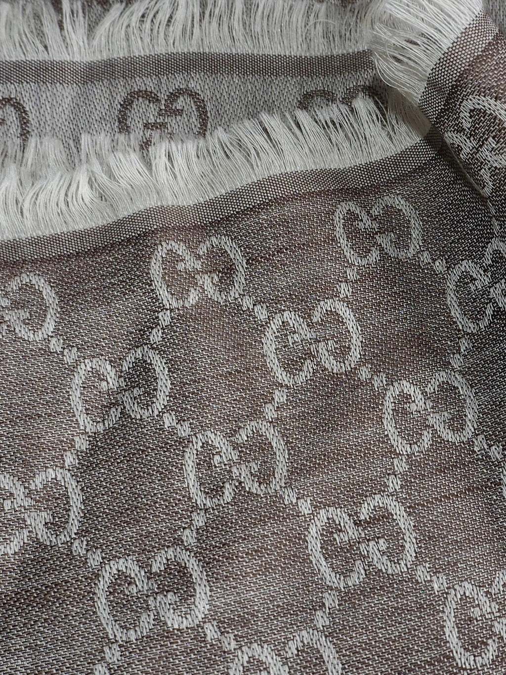 GUCCI GG JACQUARD SILK WOOL SCARF