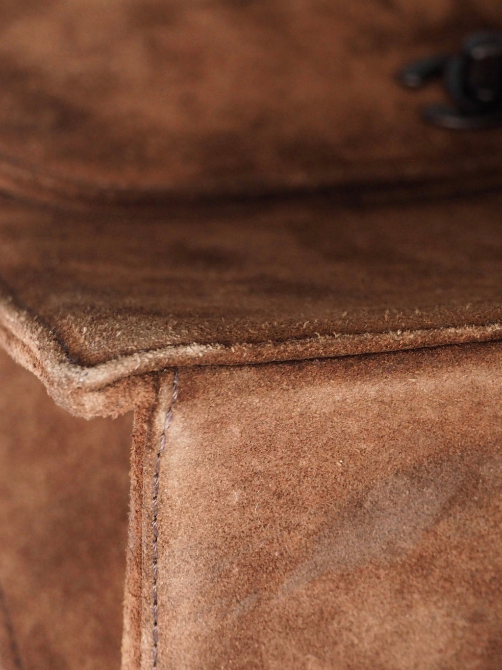 CHANEL SUEDE SHOULDER BAG BROWN