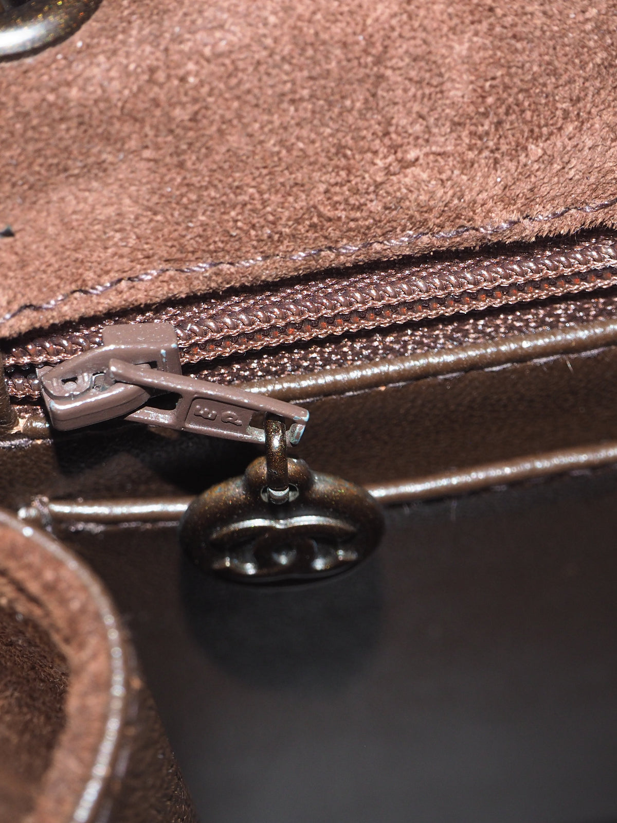 CHANEL SUEDE SHOULDER BAG BROWN