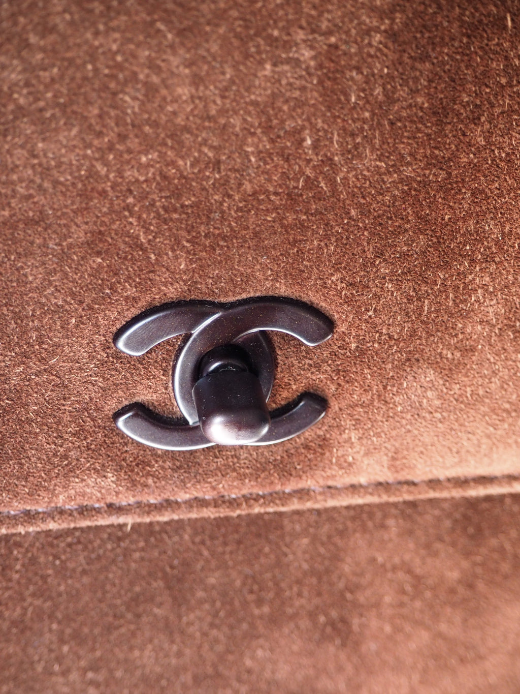 CHANEL SUEDE SHOULDER BAG BROWN