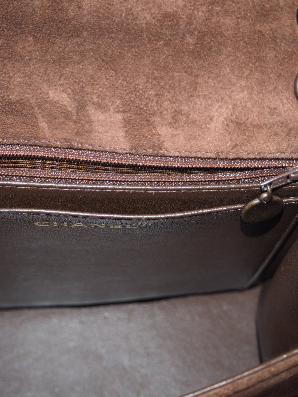 CHANEL SUEDE SHOULDER BAG BROWN