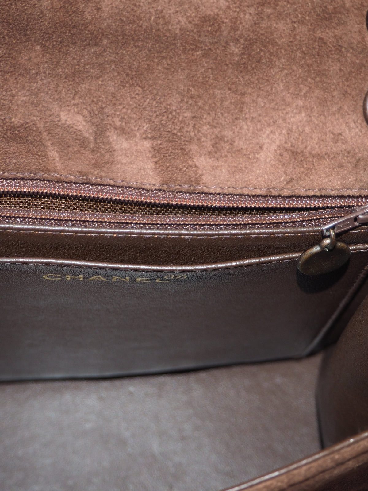 CHANEL SUEDE SHOULDER BAG BROWN