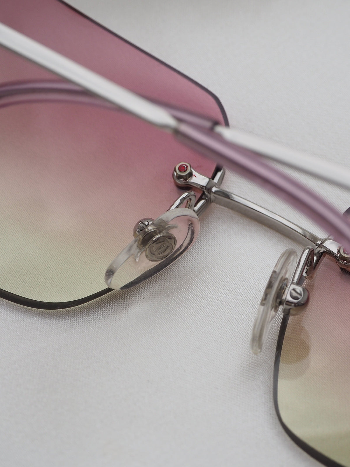 CHANEL 4017-D CRYSTAL CC LOGO RIMLESS SUNGLASSES PINK