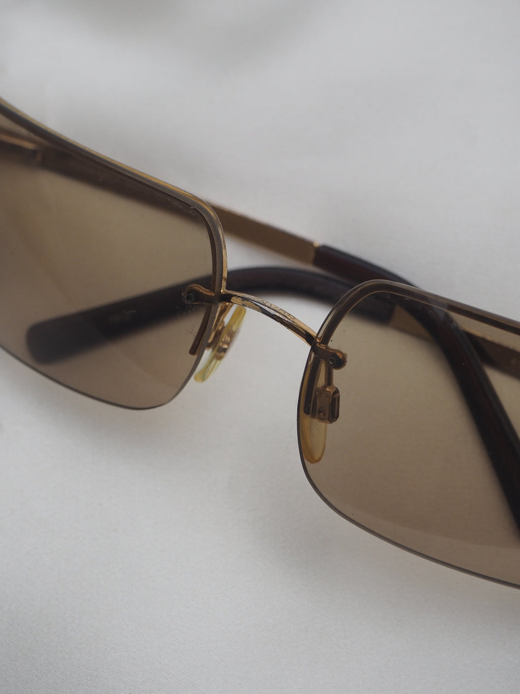 CHANEL 4104-B CRYSTAL CC LOGO RIMLESS SUNGLASSES BROWN