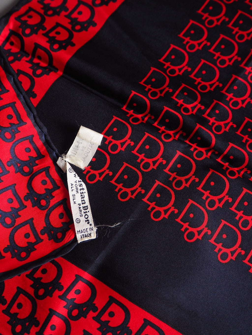 CHRISTIAN DIOR SILK LOGO SCARF