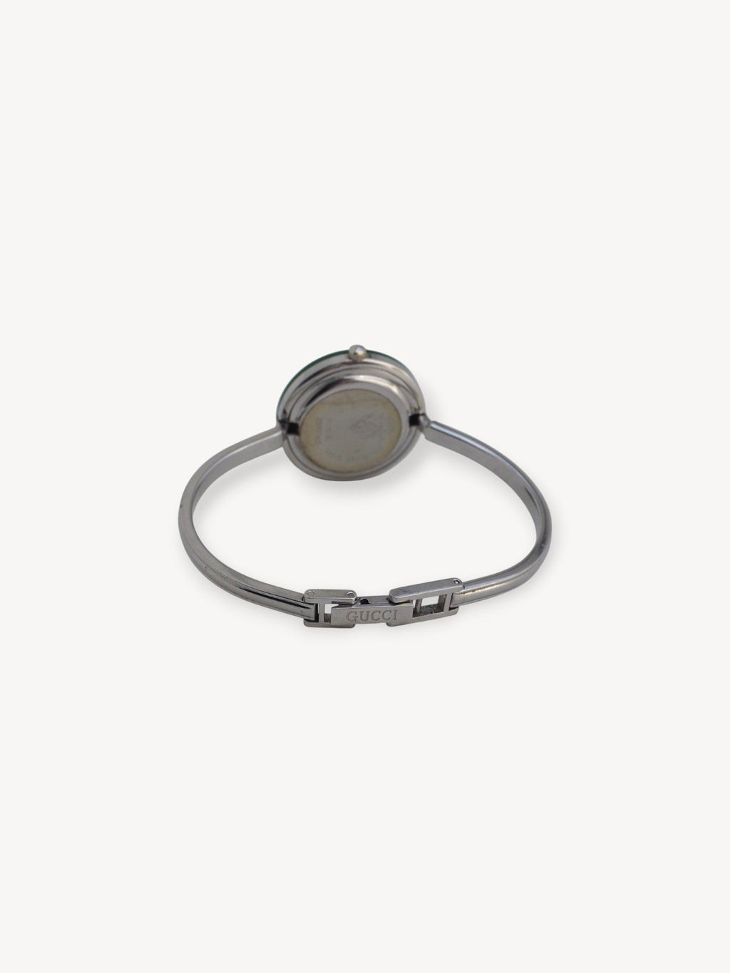 GUCCI INTERCHANGEABLE BEZEL WATCH SILVER