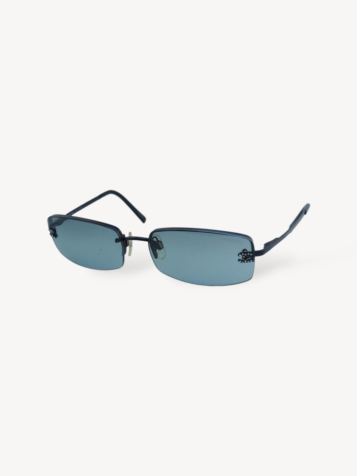 CHANEL 4093-B CRYSTAL CC LOGO RIMLESS SUNGLASSES GREY