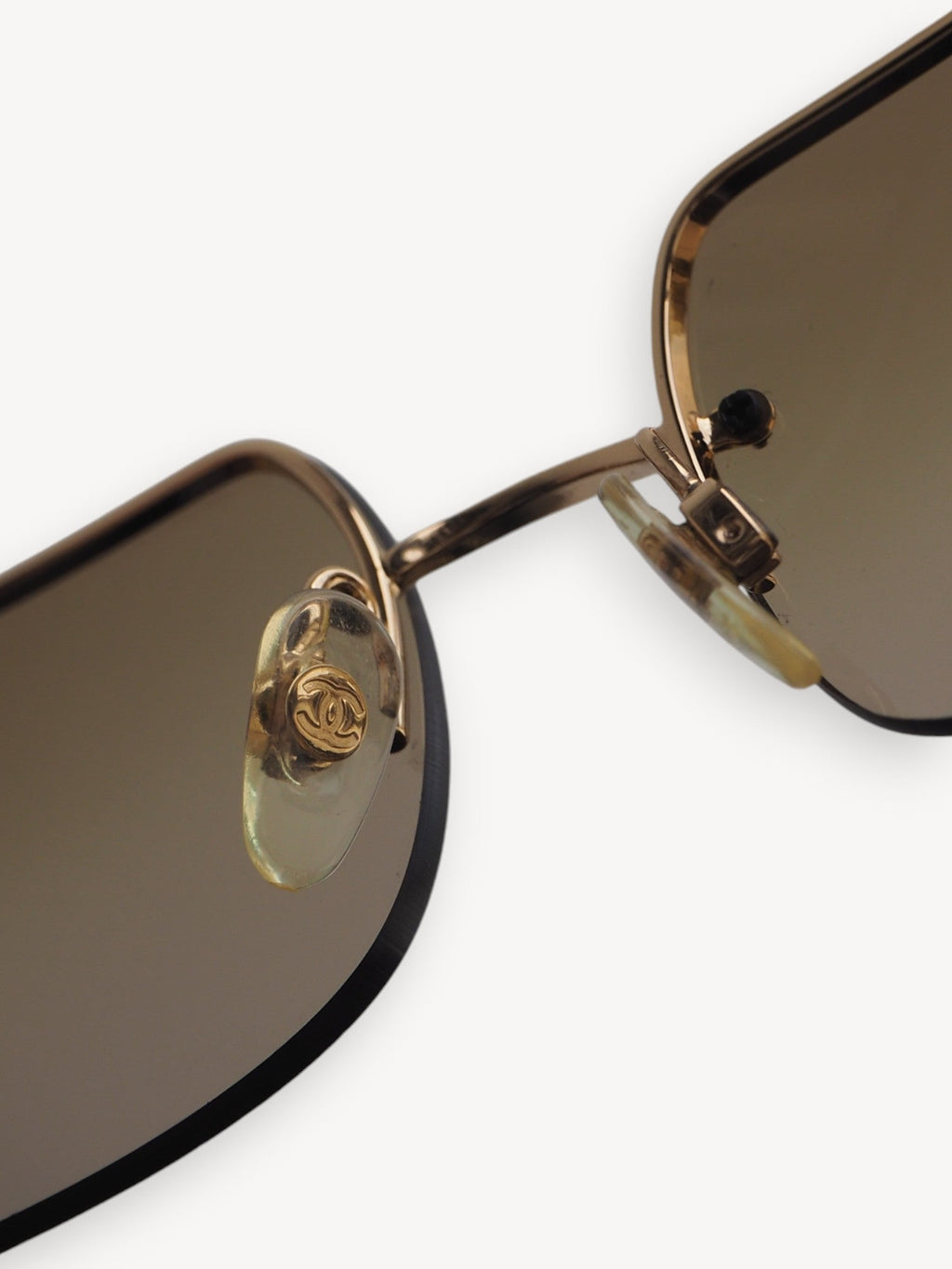 CHANEL 4104-B CRYSTAL CC LOGO RIMLESS SUNGLASSES BROWN