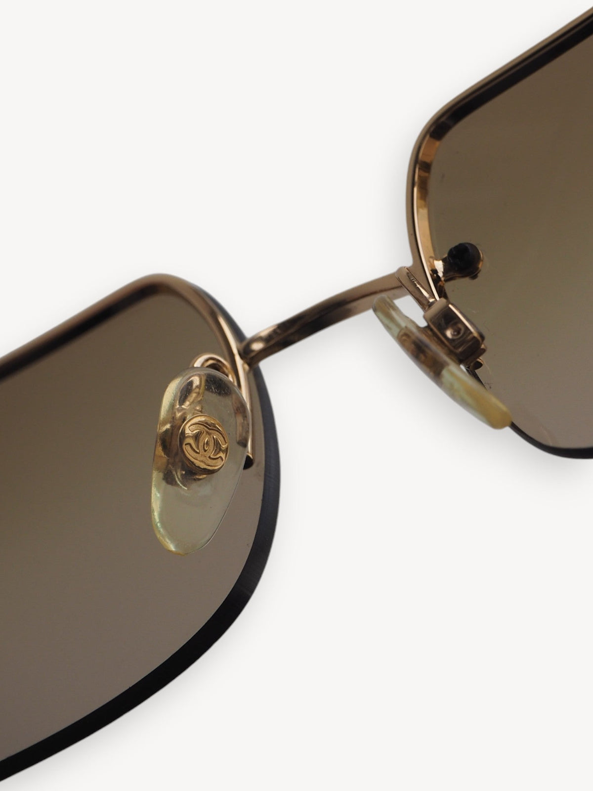 CHANEL 4104-B CRYSTAL CC LOGO RIMLESS SUNGLASSES BROWN