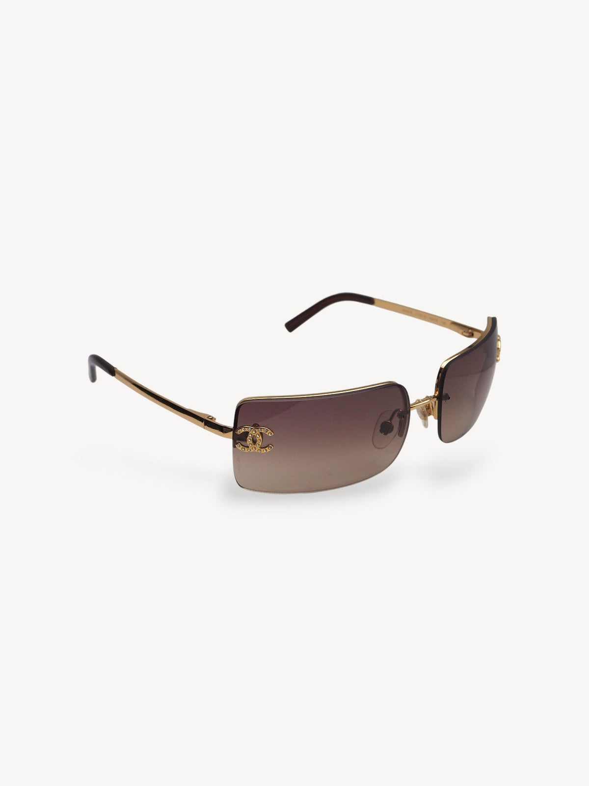 CHANEL 4104-B CRYSTAL CC LOGO RIMLESS SUNGLASSES