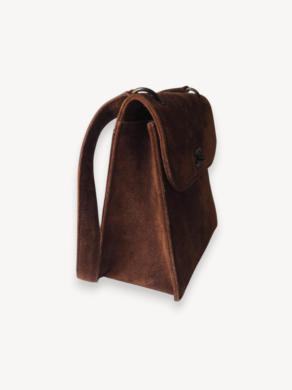 CHANEL SUEDE SHOULDER BAG BROWN