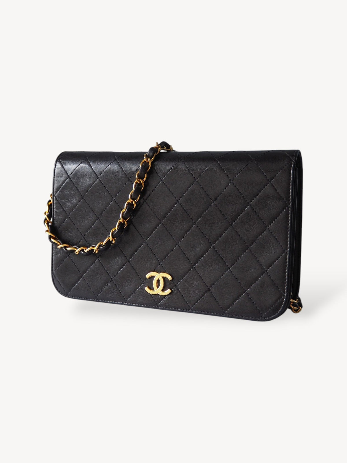 CHANEL SINGLE FULL FLAP BAG BLACK