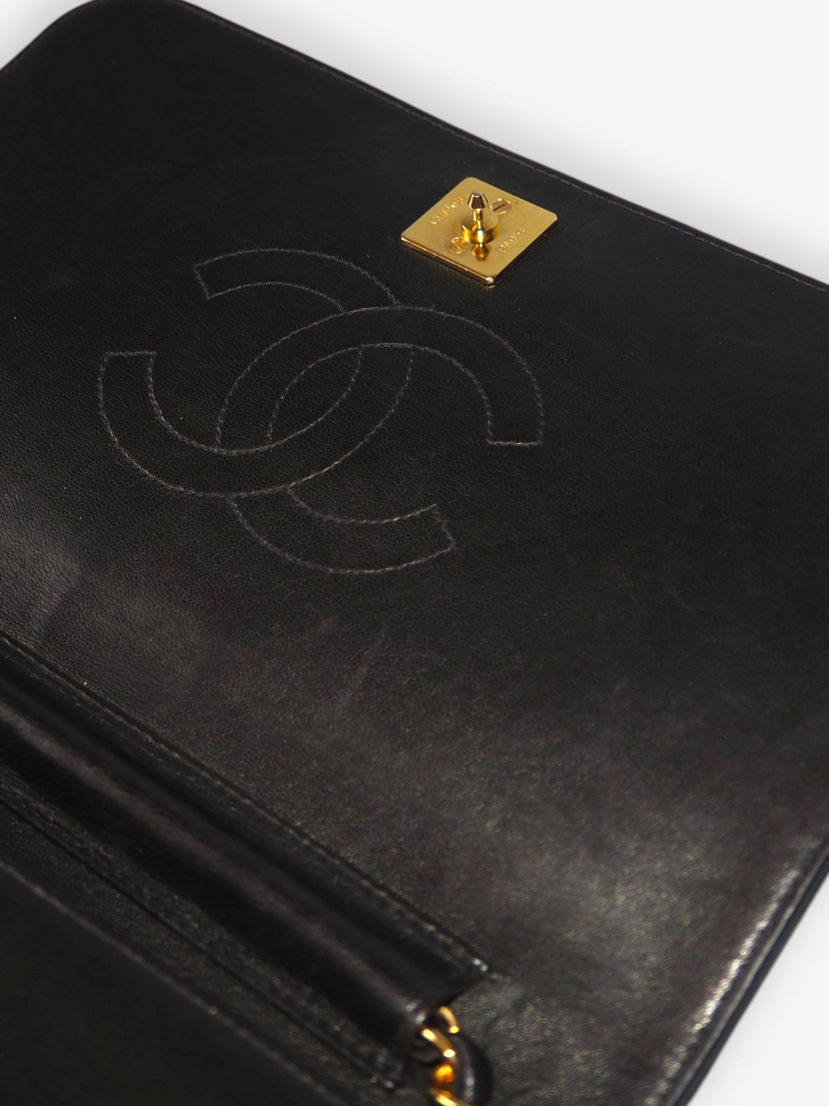 CHANEL SINGLE FULL FLAP BAG BLACK