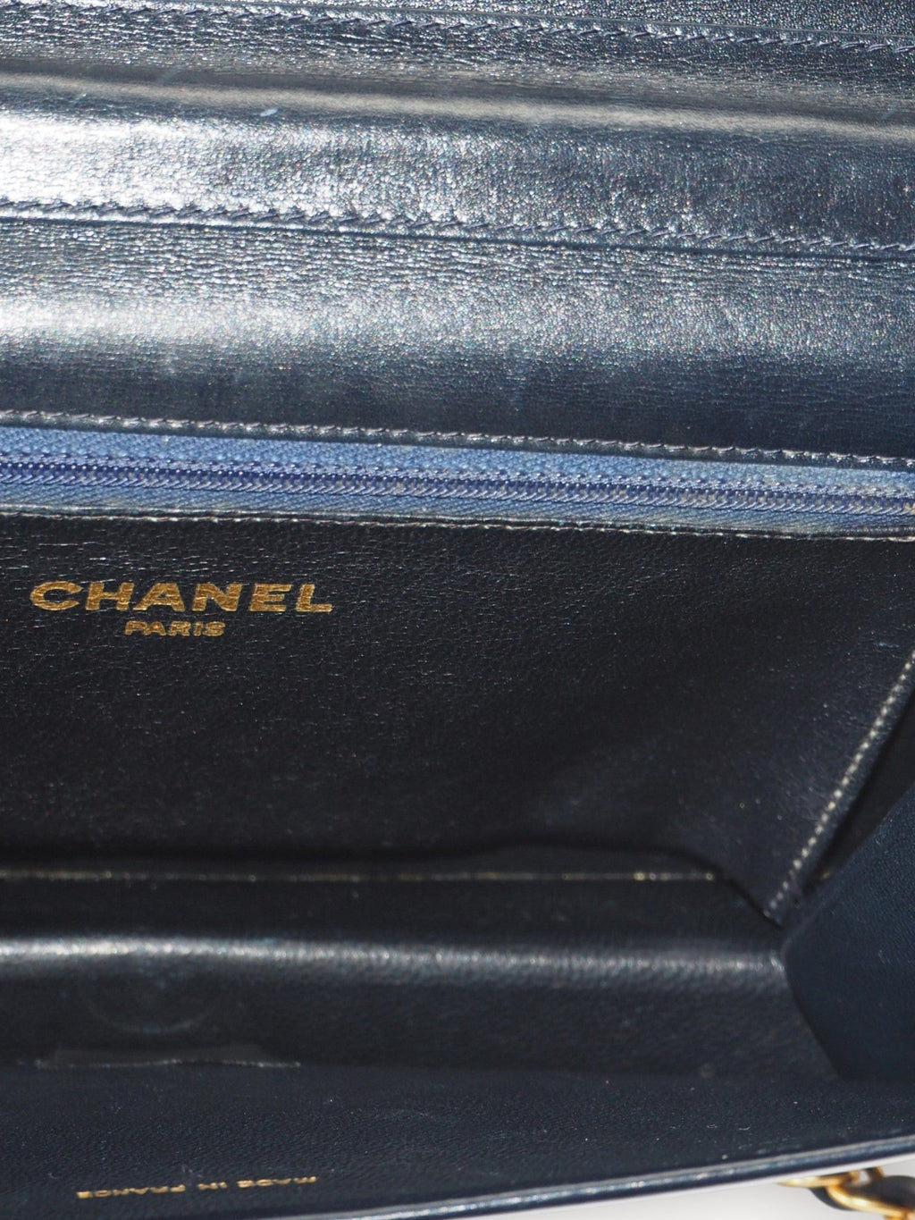 CHANEL SINGLE FLAP BAG NAVY