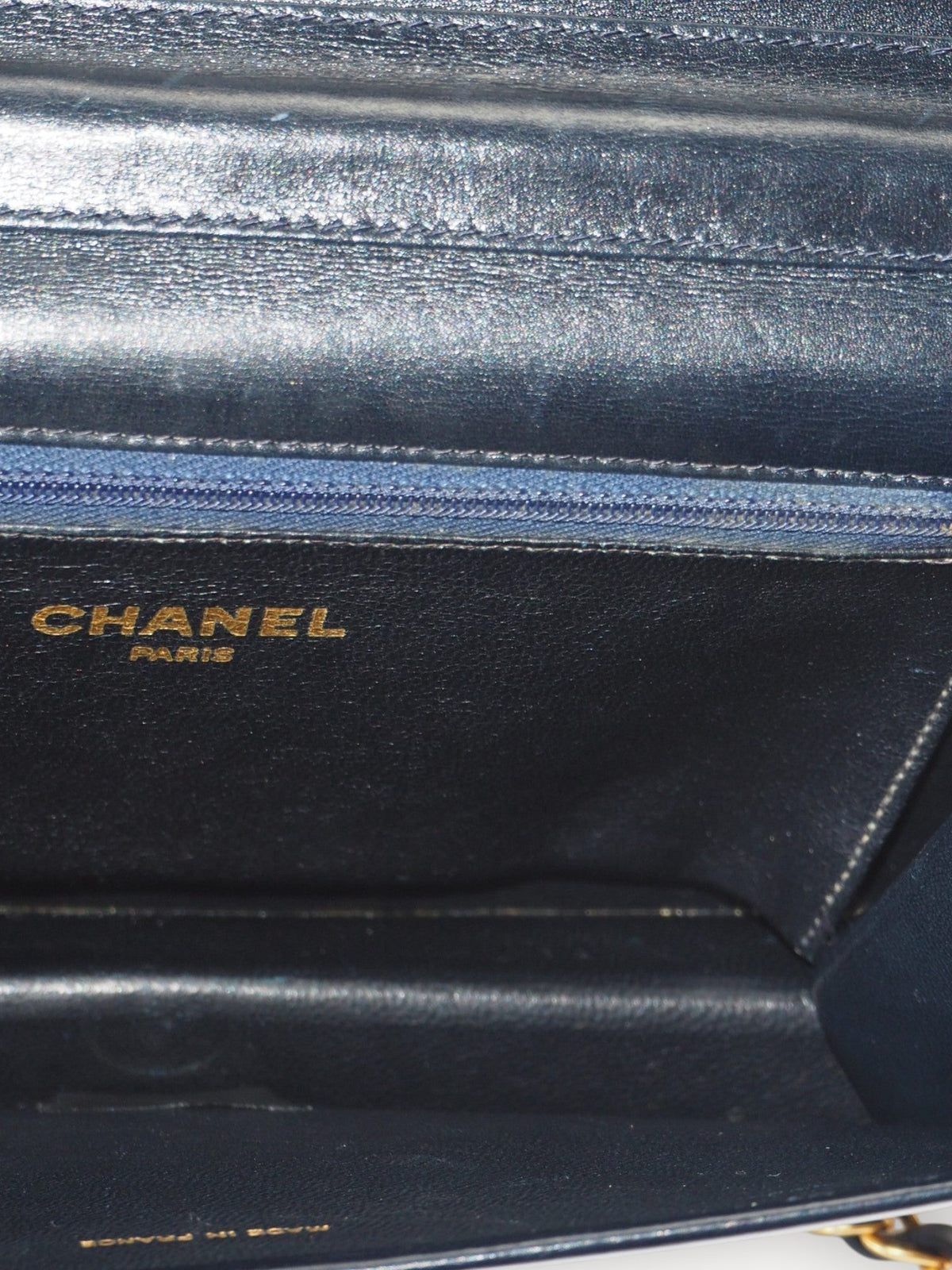 CHANEL SINGLE FLAP BAG NAVY