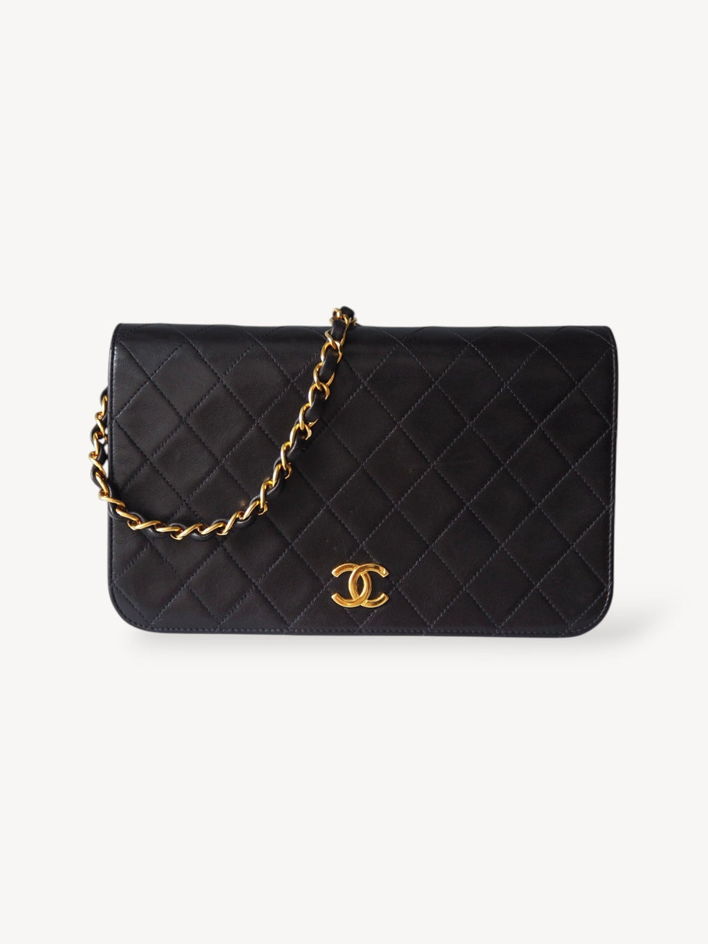 CHANEL SINGLE FULL FLAP BAG BLACK