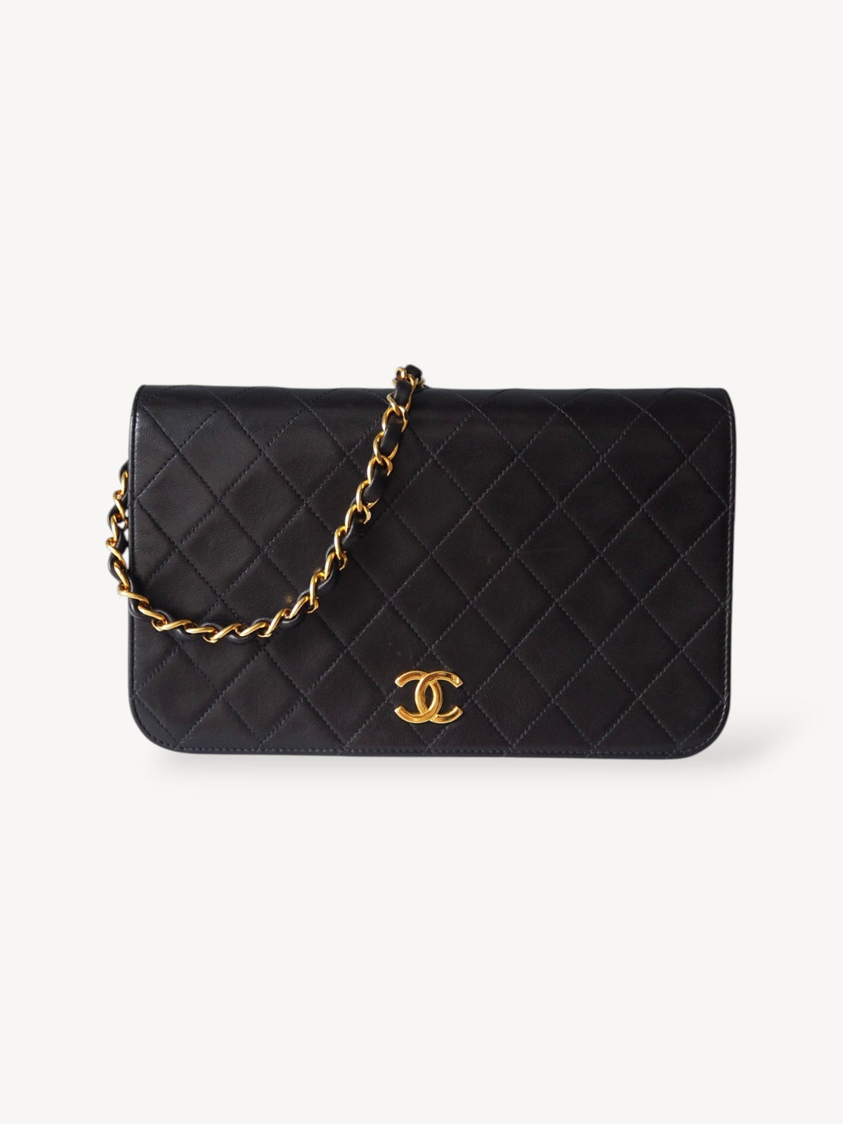 CHANEL SINGLE FULL FLAP BAG BLACK