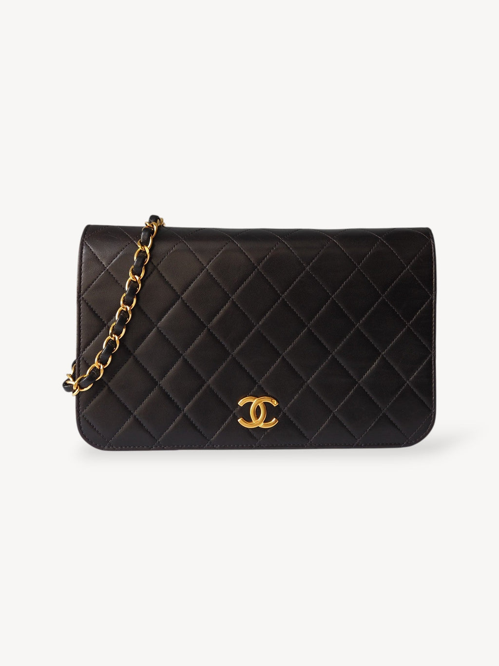CHANEL SINGLE FULL FLAP BAG BLACK