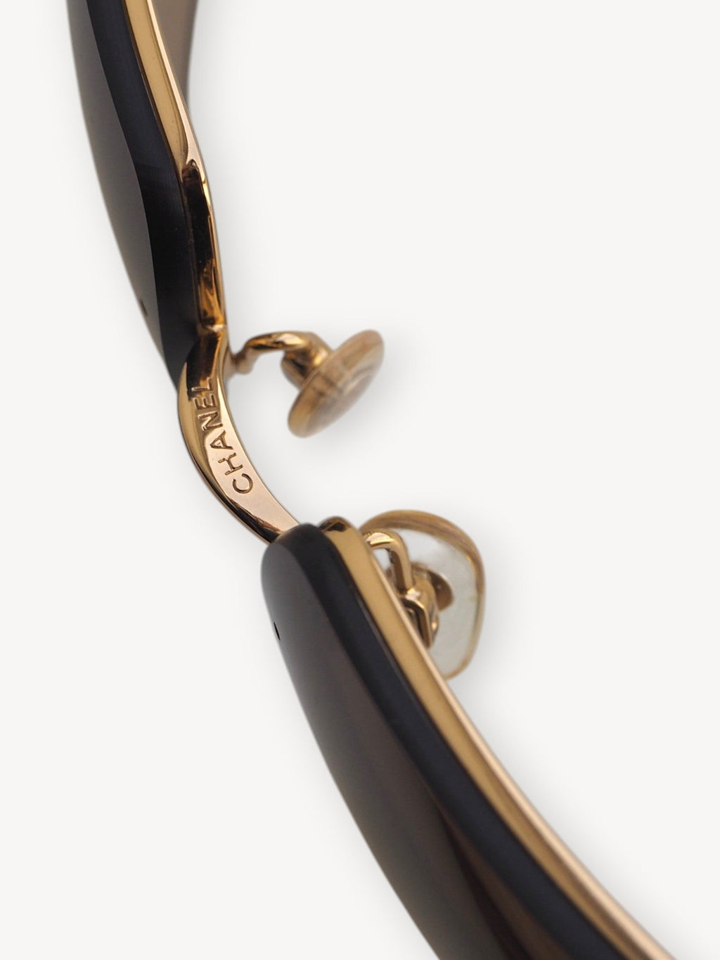 CHANEL 4104-B CRYSTAL CC LOGO RIMLESS SUNGLASSES BROWN
