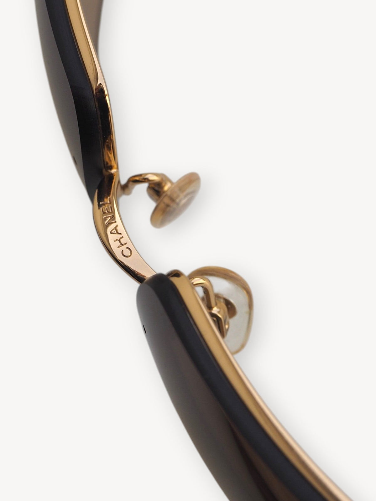 CHANEL 4104-B CRYSTAL CC LOGO RIMLESS SUNGLASSES BROWN