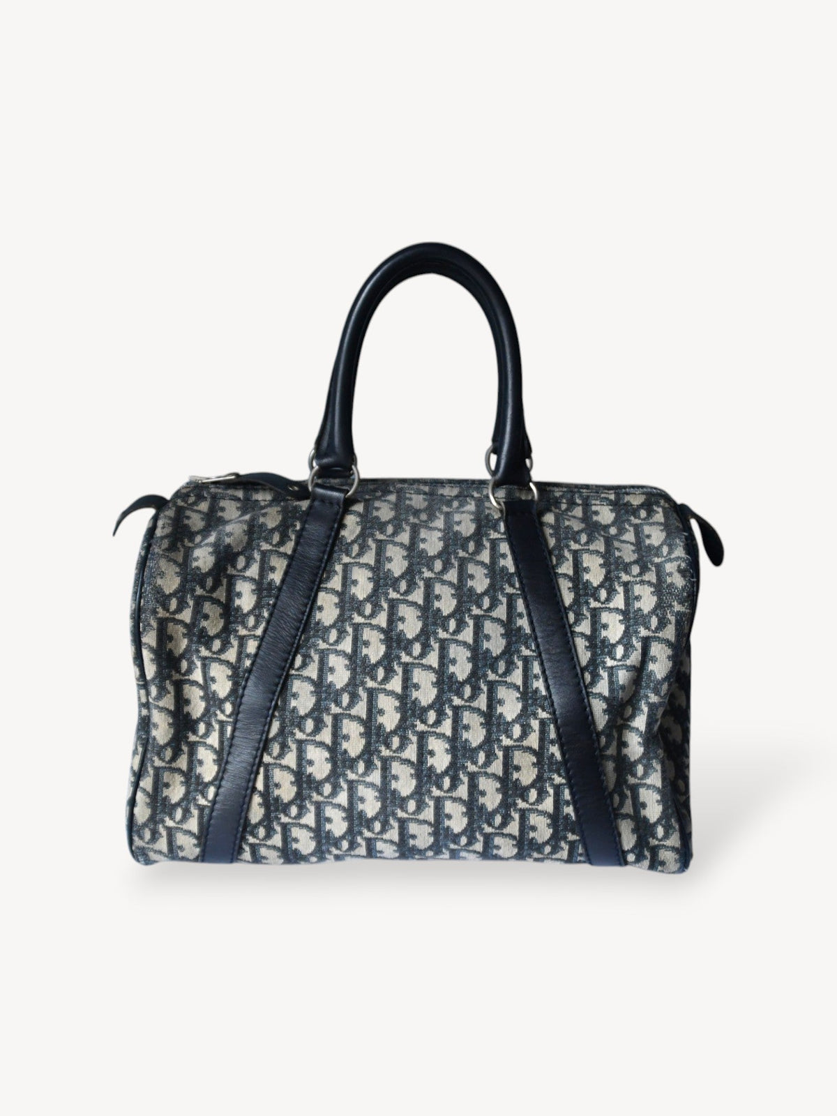 CHRISTIAN DIOR OBLIQUE BOSTON BAG 30 NAVY