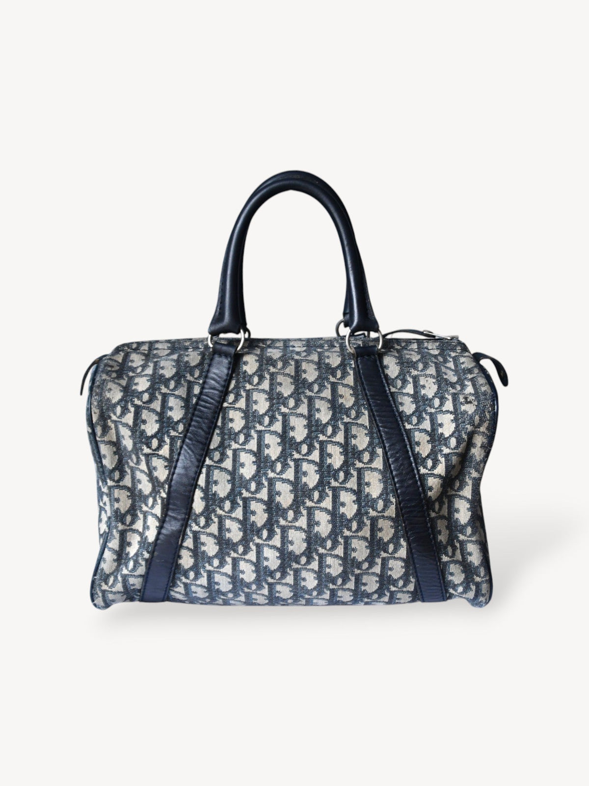CHRISTIAN DIOR OBLIQUE BOSTON BAG 30 NAVY
