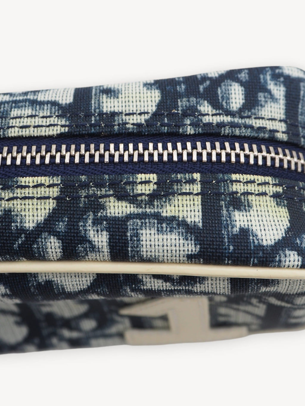 CHRISTIAN DIOR OBLIQUE COSMETIC POUCH BLUE