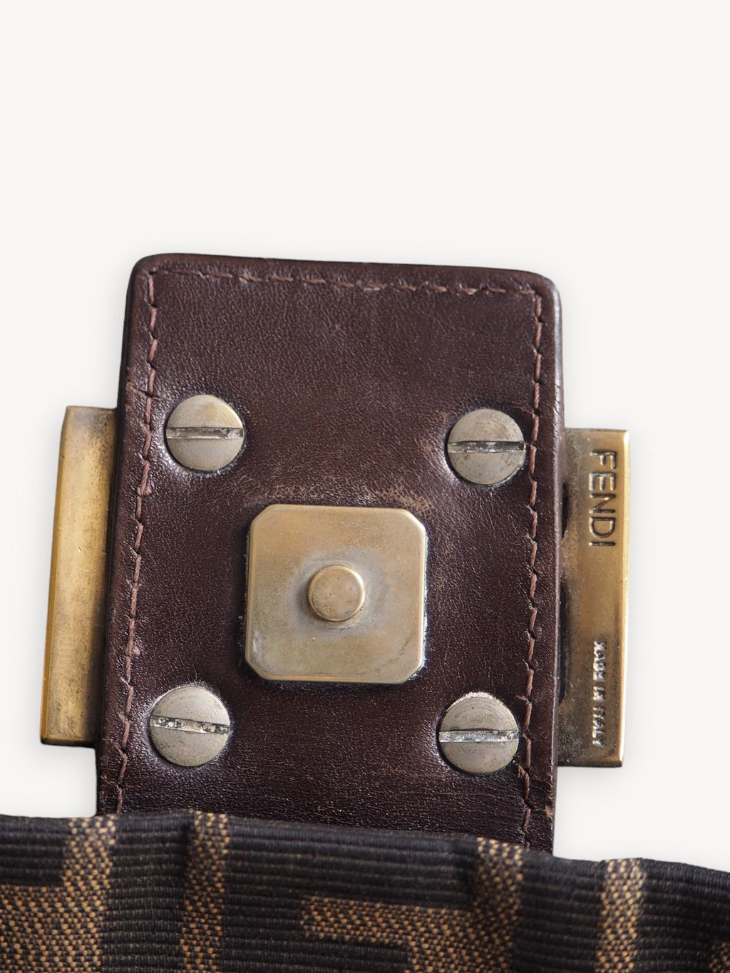 FENDI ZUCCA BAGUETTE BAG GOLD HARDWARE