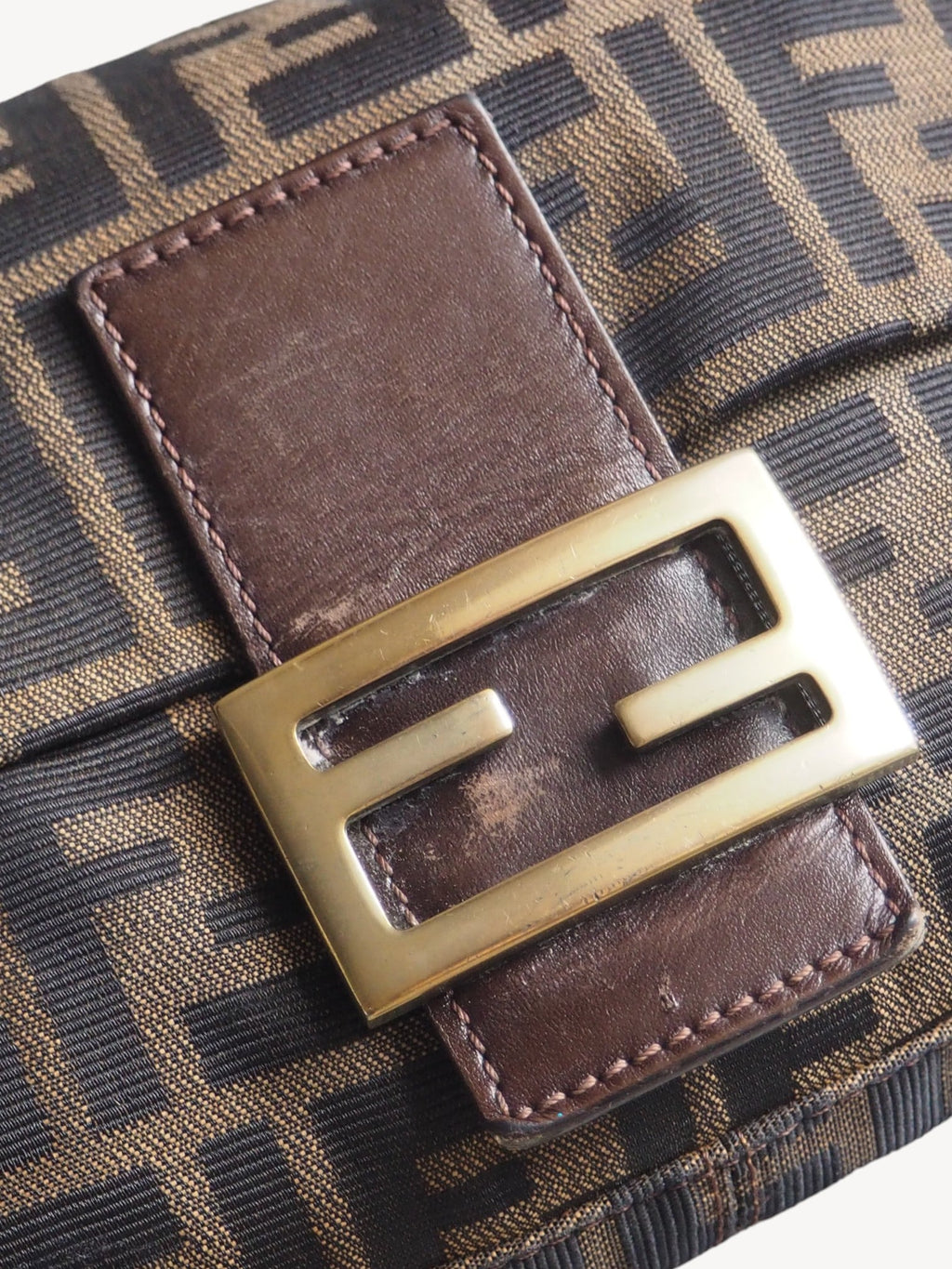 FENDI ZUCCA BAGUETTE BAG GOLD HARDWARE