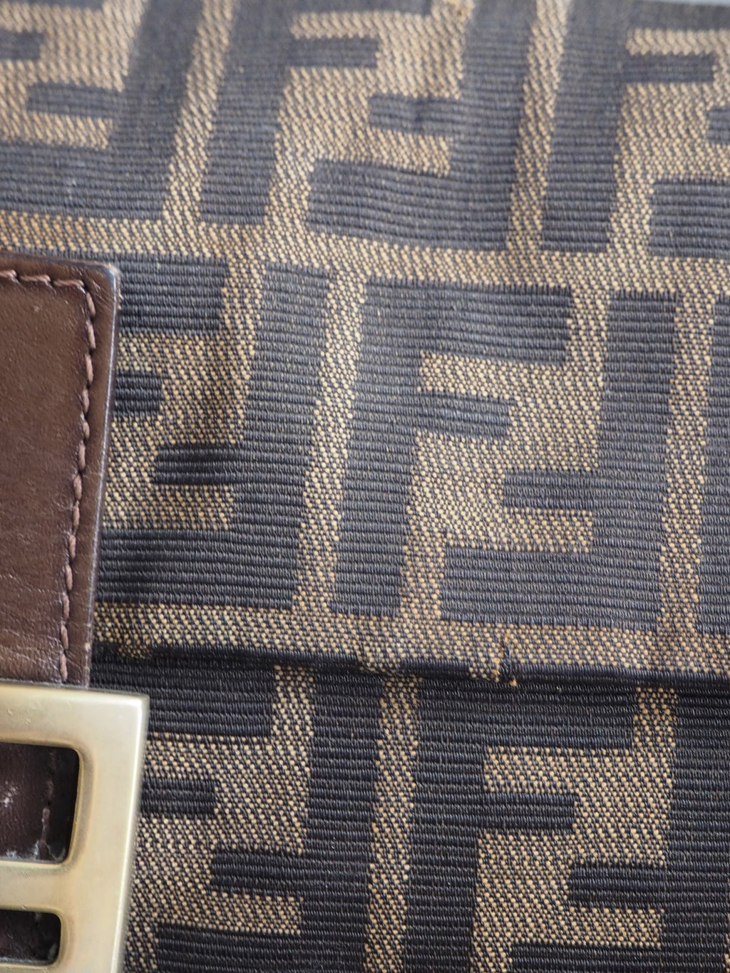 FENDI ZUCCA BAGUETTE BAG GOLD HARDWARE