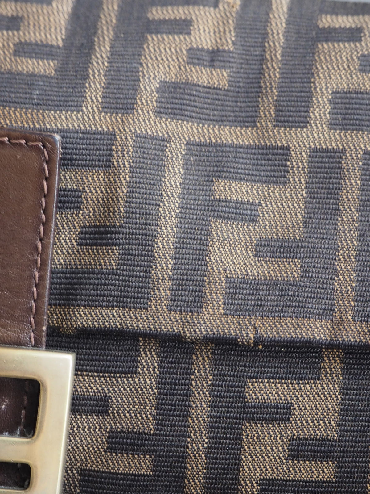 FENDI ZUCCA BAGUETTE BAG GOLD HARDWARE