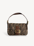 FENDI ZUCCA BAGUETTE BAG GOLD HARDWARE