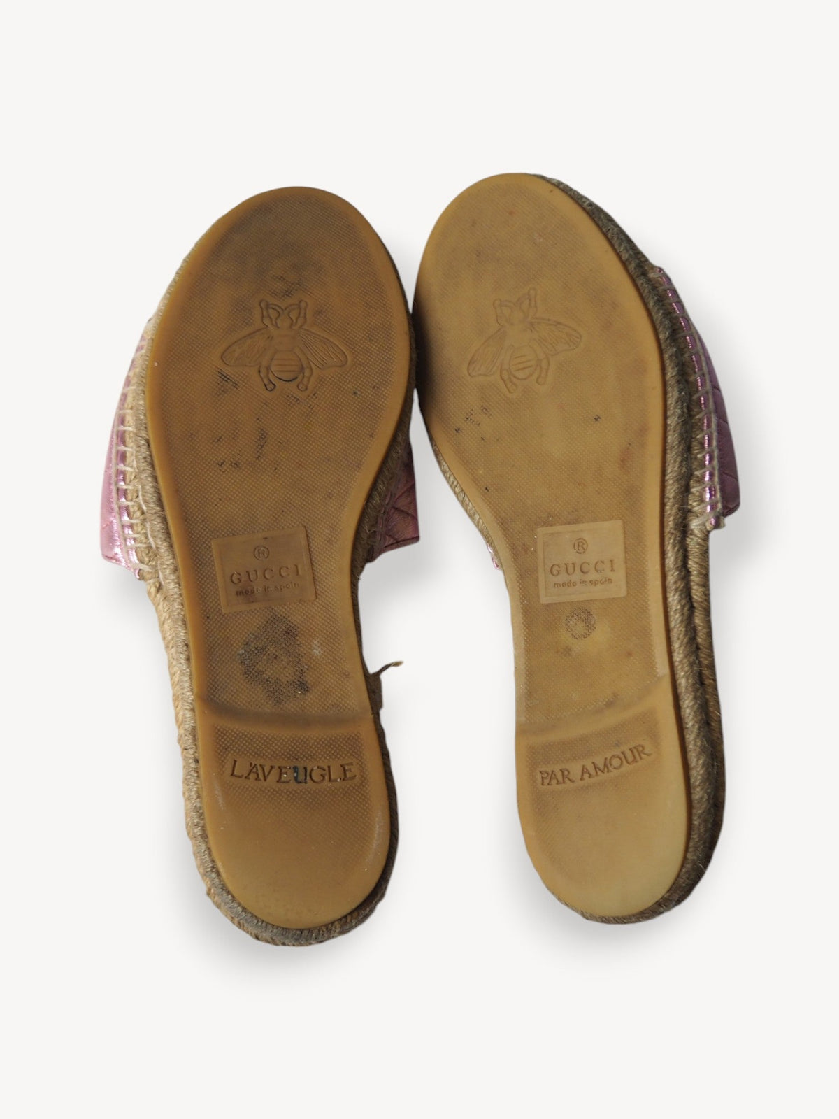 GUCCI MARMONT ESPADRILLE SLIDE SANDALS