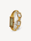 GUCCI 1500L MOTHER OF PEARL HORSEBIT WATCH GOLD