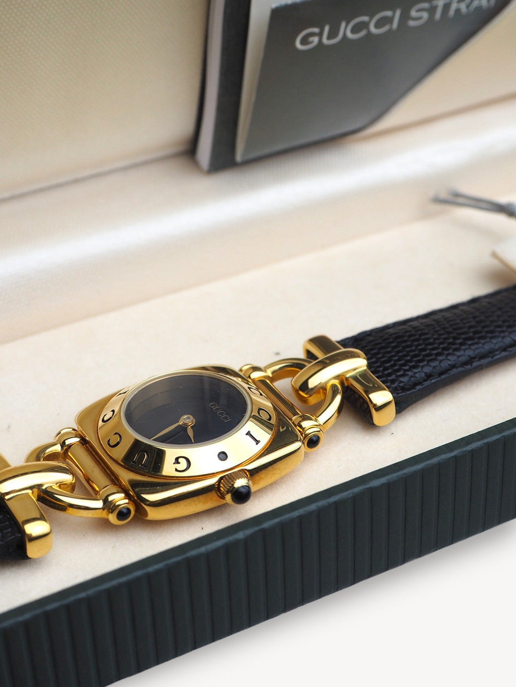 GUCCI 6300L HORSEBIT WATCH BLACK