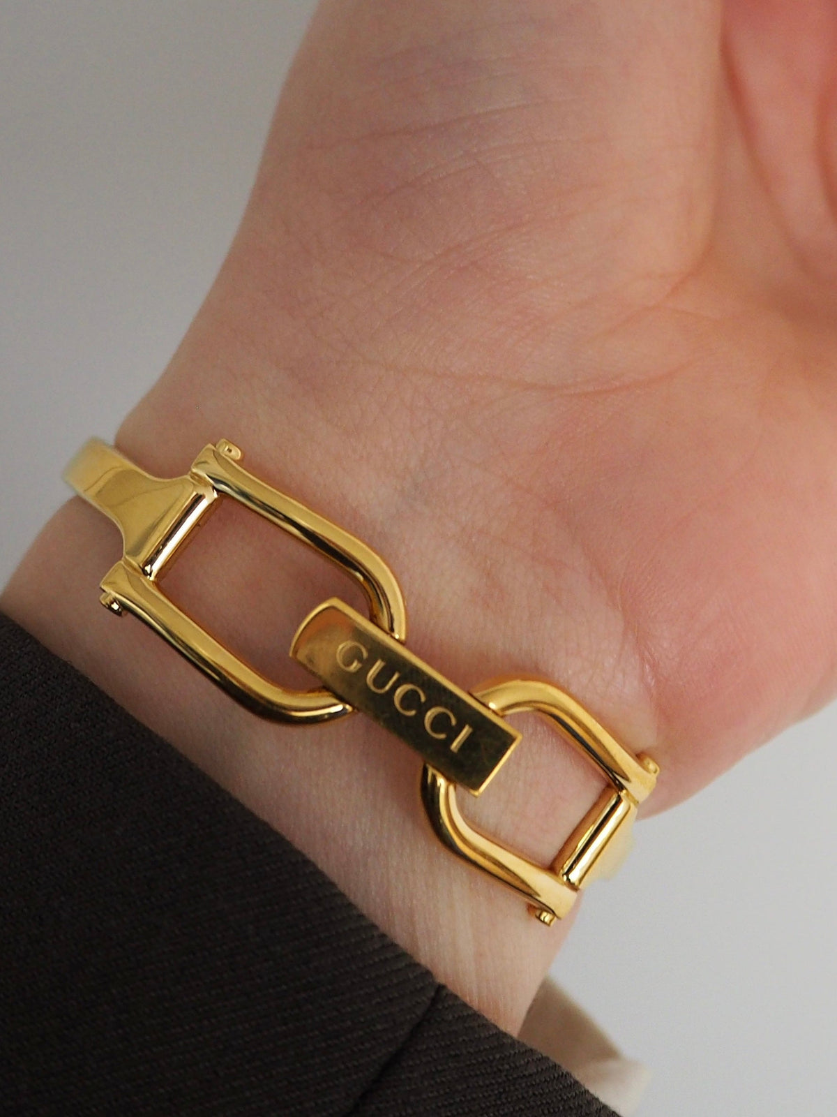 GUCCI 1500L HORSEBIT WATCH GOLD/BLACK