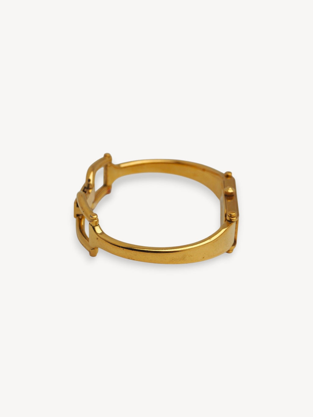 GUCCI 1500L MOTHER OF PEARL HORSEBIT WATCH GOLD