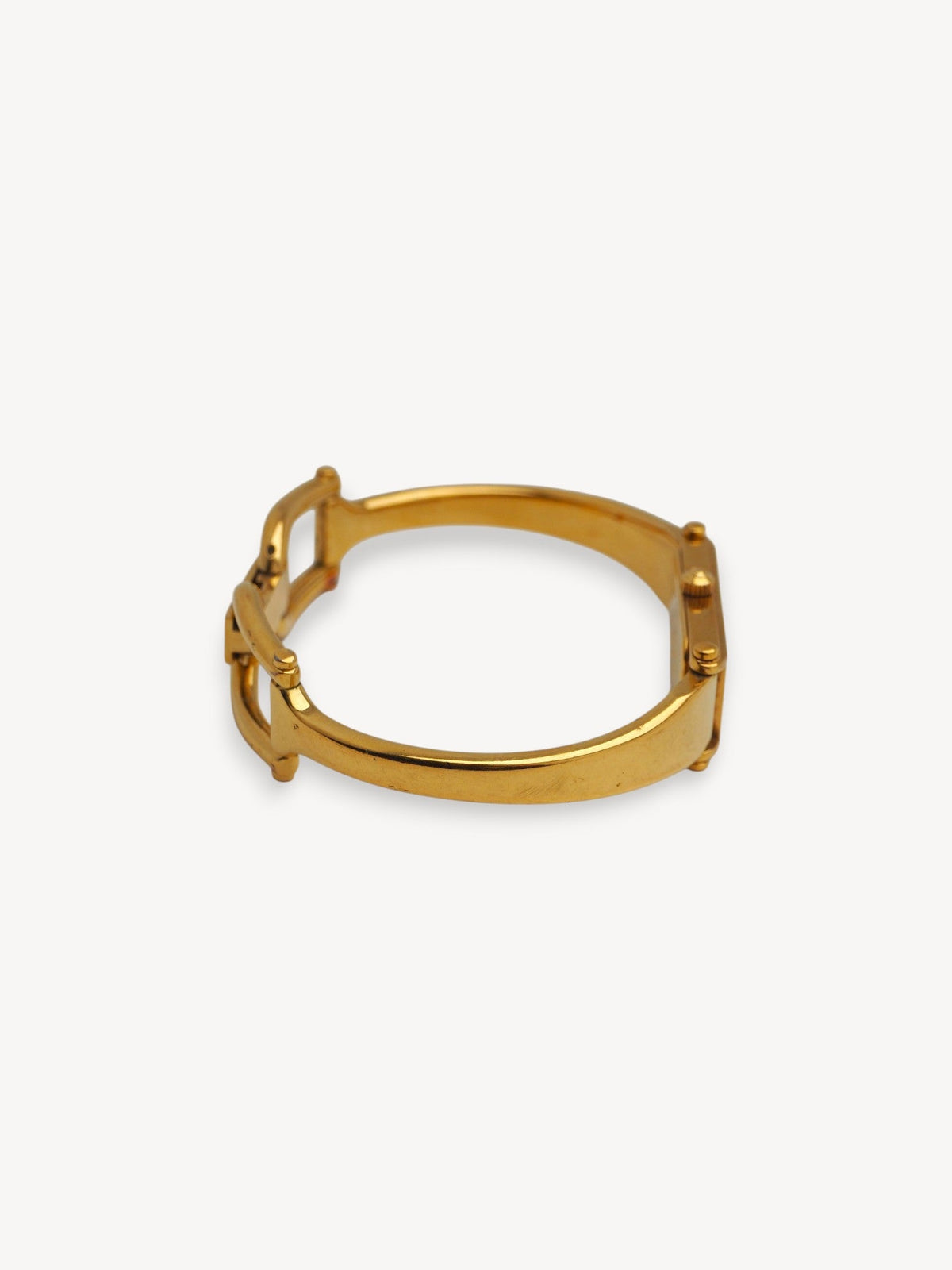 GUCCI 1500L MOTHER OF PEARL HORSEBIT WATCH GOLD