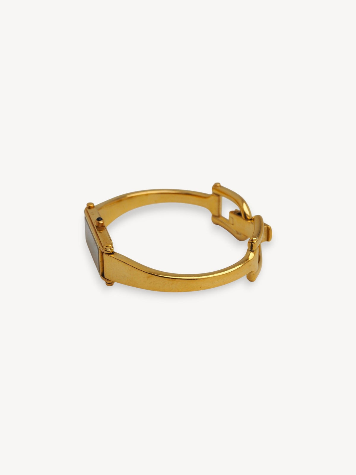 GUCCI 1500L MOTHER OF PEARL HORSEBIT WATCH GOLD