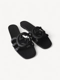 GUCCI INTERLOCKING G SLIDE SANDALS BLACK