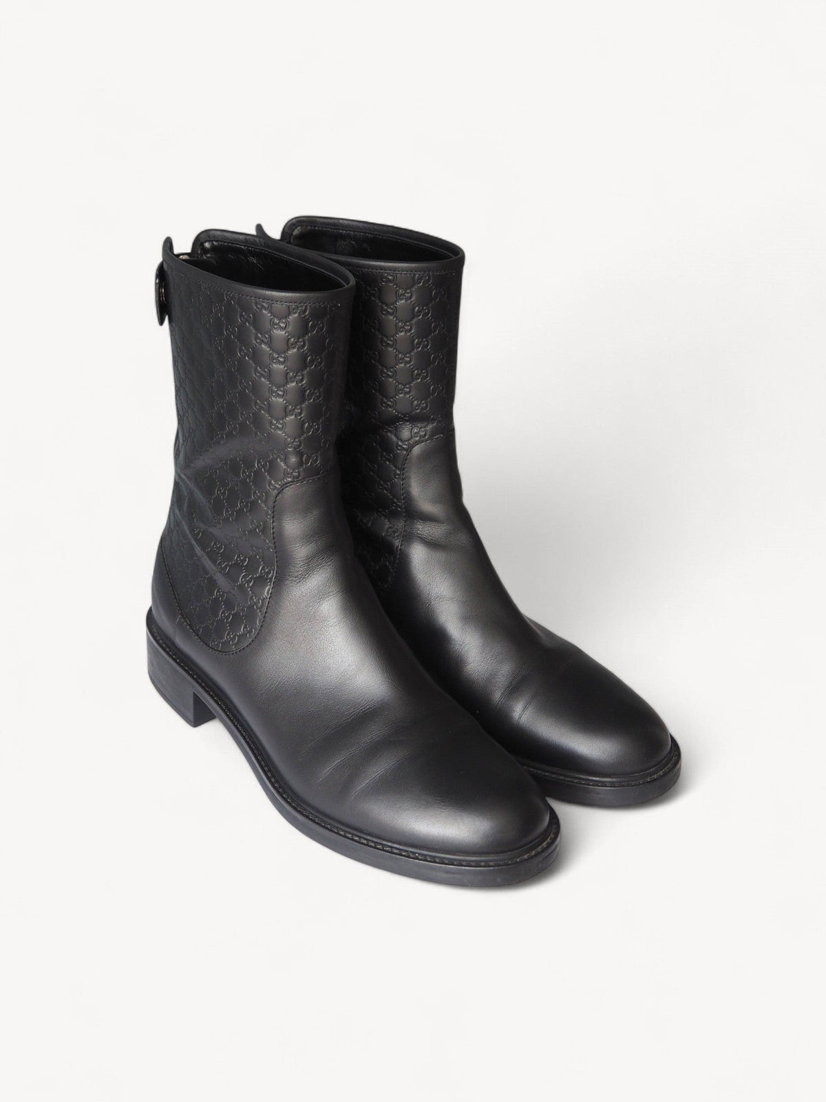 GUCCI MAUD GUCCISSIMA LEATHER ANKLE BOOTS 40