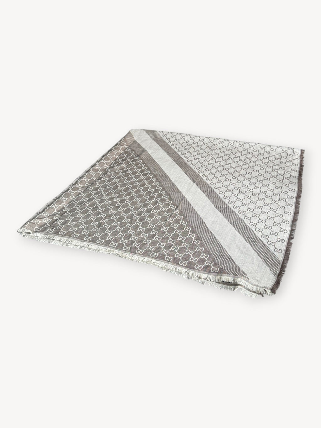 GUCCI GG JACQUARD SILK WOOL SCARF