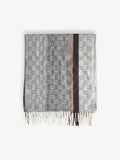 GUCCI GG JACQUARD CASHMERE/WOOL SCARF WITH TASSELS