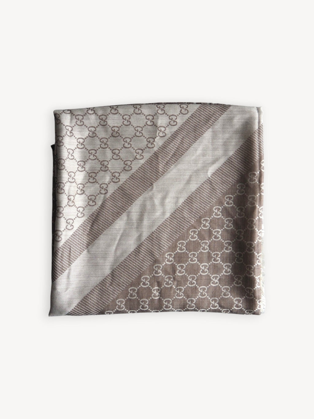GUCCI GG JACQUARD SILK WOOL SCARF
