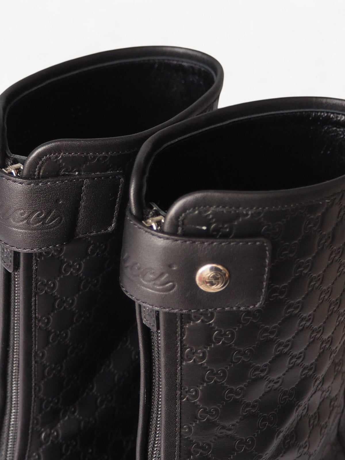 GUCCI MAUD GUCCISSIMA LEATHER ANKLE BOOTS 40