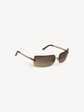 CHANEL 4104-B CRYSTAL CC LOGO RIMLESS SUNGLASSES BROWN
