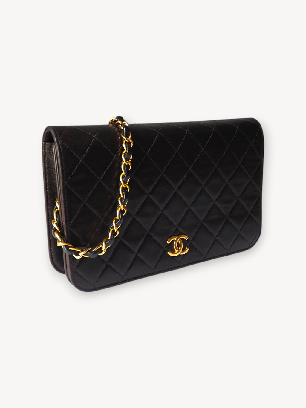 CHANEL SINGLE FULL FLAP BAG BLACK