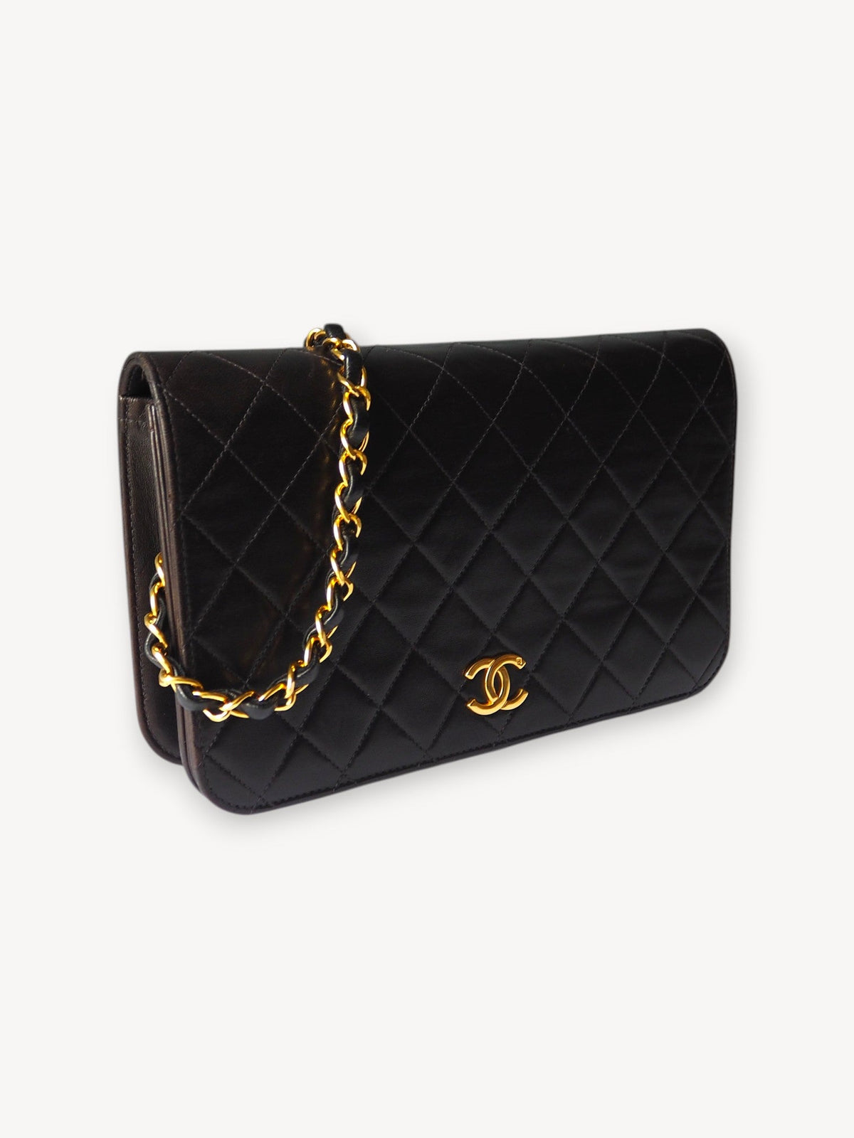 CHANEL SINGLE FULL FLAP BAG BLACK