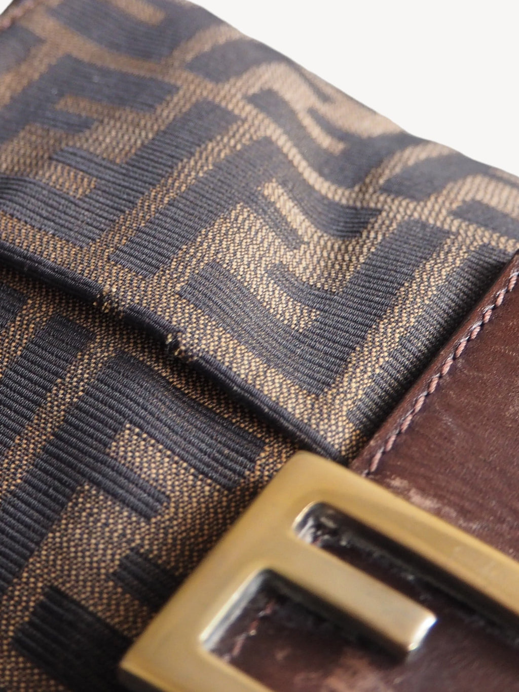 FENDI ZUCCA BAGUETTE BAG GOLD HARDWARE
